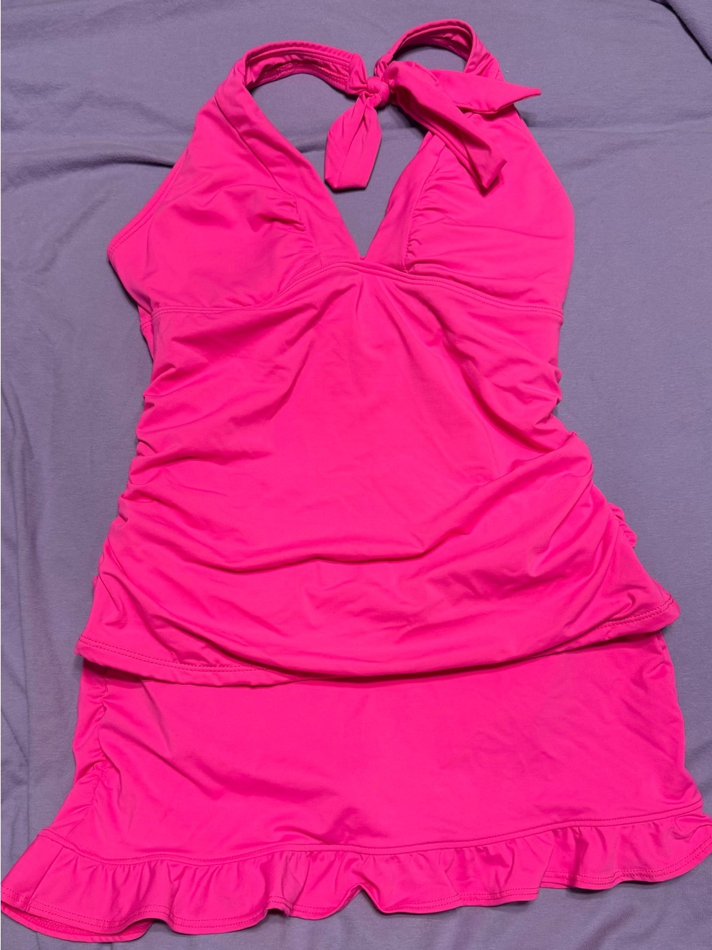 Athleta Neon Pink and Orange Convertible Swim Top